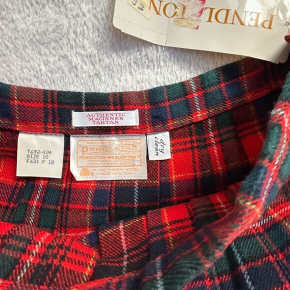 Pendleton Women Red Authentic Macinnes Tartan Wool Pleated Midi Skirt 10 New $95 - Picture 3 of 7